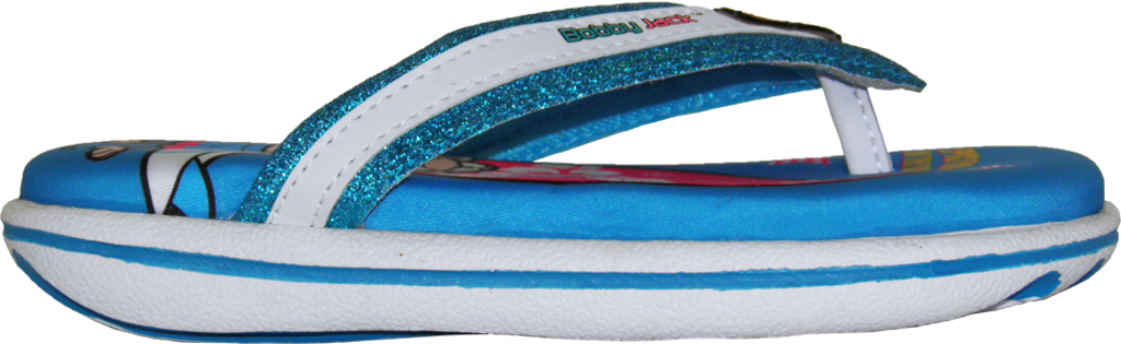 Epic Fun in the Sun Memory Foam Thongs (Blue Side View)